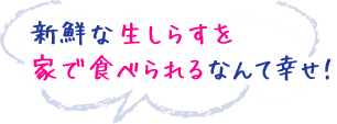 新鮮な生しらすを家で食べられるなんて幸せ！